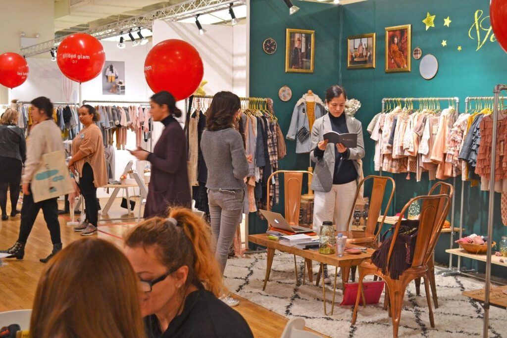 Buyers networking inside the Metropolitan Pavilion during the children’s lifestyle exhibition