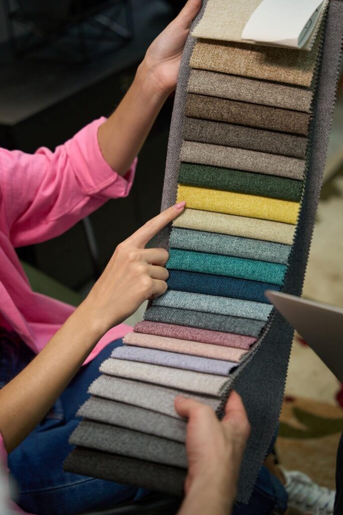 1. Sustainable textile samples showcased during a New York fashion sourcing exhibition